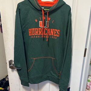 Fanatics Green Miami Hurricanes Hoodie Men’s Large NWT
